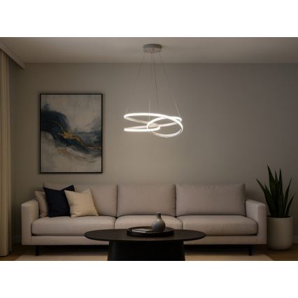 Lampadario LED dimmerabile a sospensione con cavo LED/90W/230V 3000-6500K Ø 47 cm + telecomando