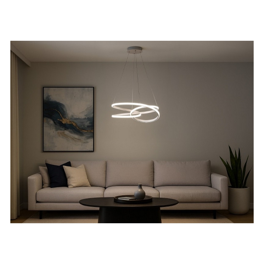 Lampadario LED dimmerabile a sospensione con cavo LED/90W/230V 3000-6500K Ø 47 cm + telecomando