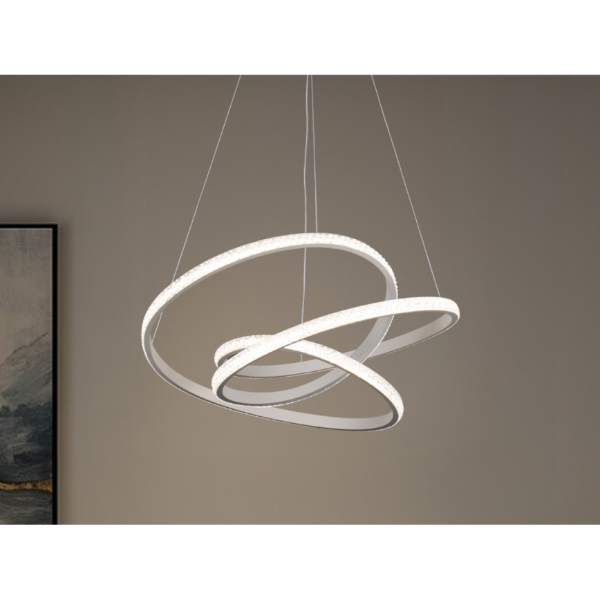 Lampadario LED dimmerabile a sospensione con cavo LED/90W/230V 3000-6500K Ø 47 cm + telecomando