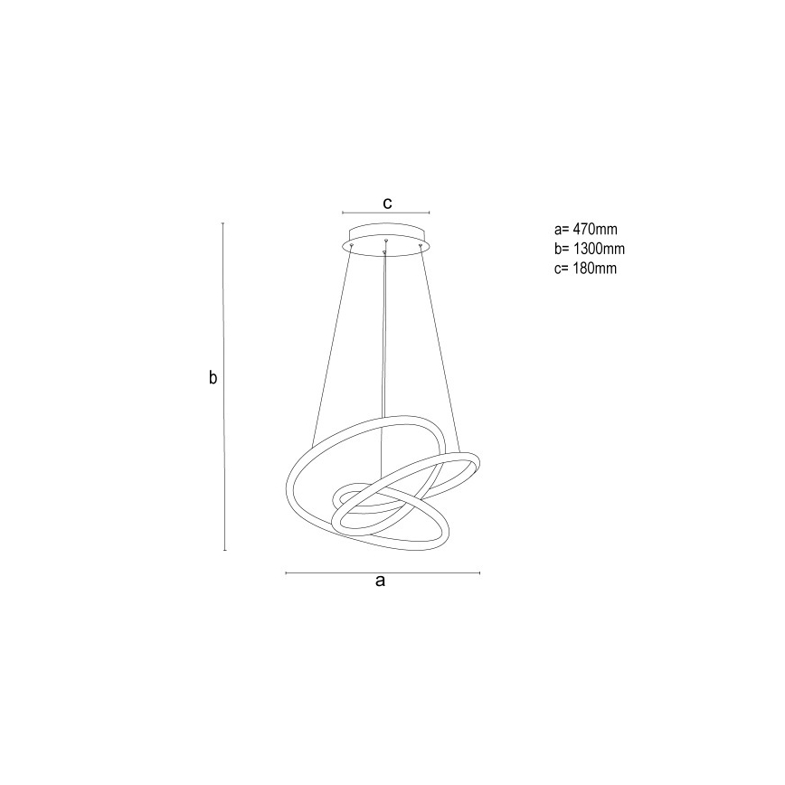 Lampadario LED dimmerabile a sospensione con cavo LED/90W/230V 3000-6500K Ø 47 cm + telecomando