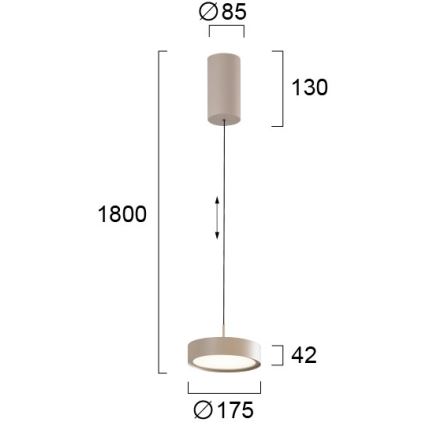 Lampadario a sospensione LED su cavo DENVER LED/21W/230V beige
