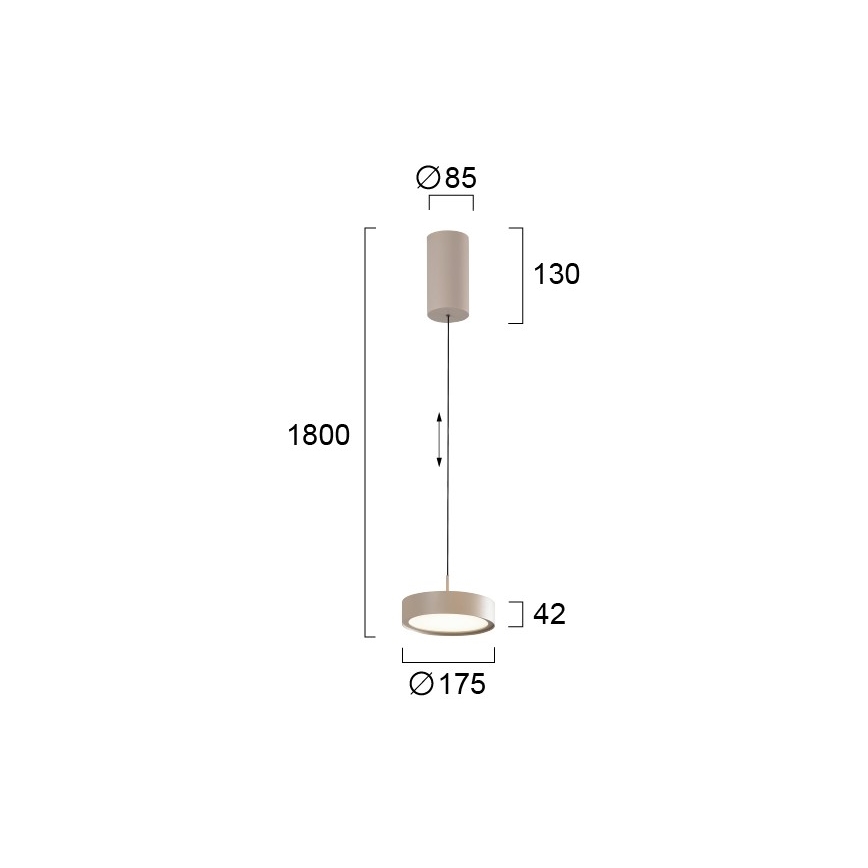 Lampadario a sospensione LED su cavo DENVER LED/21W/230V beige