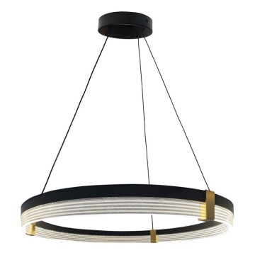 Lampadario a sospensione LED su cavo TRIANGLE LED/40W/230V 3000/4000/6000K Ø 60 cm nero