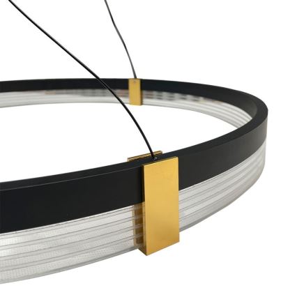 Lampadario a sospensione LED su cavo TRIANGLE LED/40W/230V 3000/4000/6000K Ø 60 cm nero