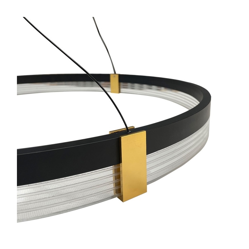 Lampadario a sospensione LED su cavo TRIANGLE LED/40W/230V 3000/4000/6000K Ø 60 cm nero