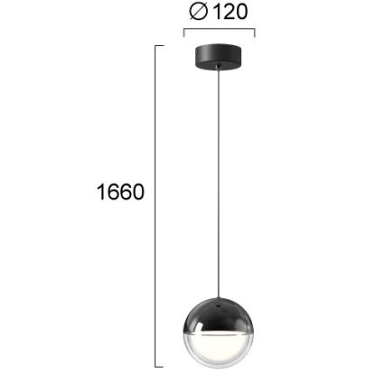Lampadario a sospensione LED su cavo ZIREA LED/7W/230V nero