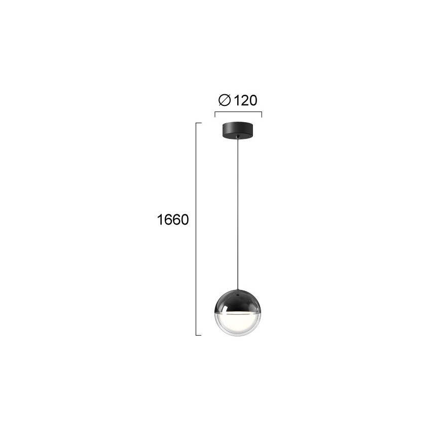 Lampadario a sospensione LED su cavo ZIREA LED/7W/230V nero