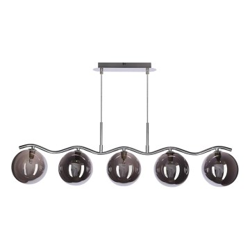 Lampadario a sospensione LUMOS 5xG9/20W/230V nero affumicato