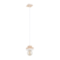 Lampadario a sospensione MIKO 1xE27/15W/230V bianco/beige