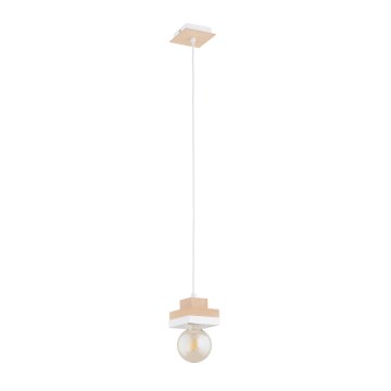 Lampadario a sospensione MIKO 1xE27/15W/230V bianco/beige