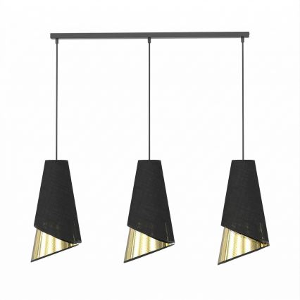 Lampadario a sospensione MODA 3xE27/15W/230V nero/oro