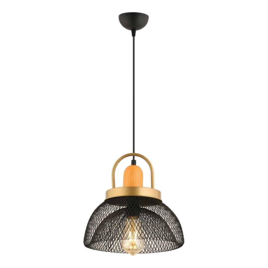 Lampadario a sospensione MONZA 1xE27/40W/230V Ø 29 cm nero/oro