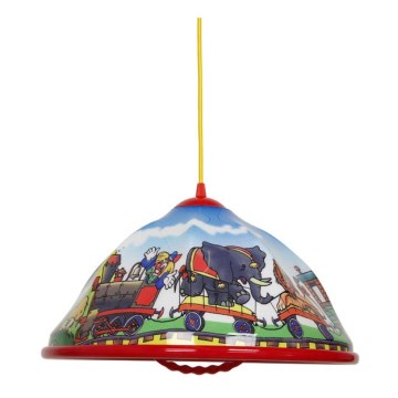 Lampadario a sospensione per bambini AKRYL DZ 1xE27/15W circhi/rosso