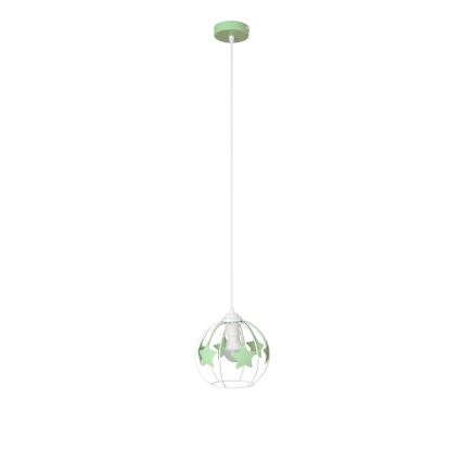 Lampadario a sospensione per bambini STARS 1xE27/15W/230V verde/bianco