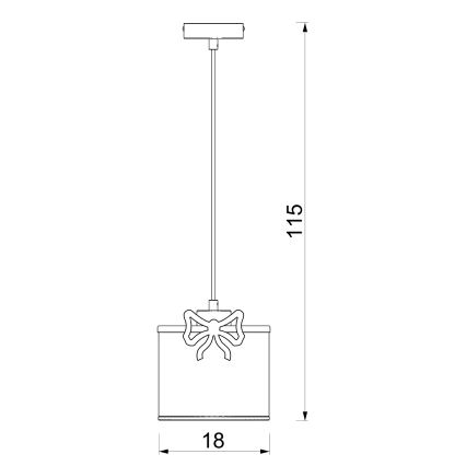 Lampadario a sospensione per bambini SWEET 1xE27/15W/230V bianco/rosso/bow