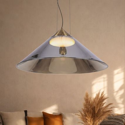 Lampadario a sospensione PRESTO 1xGX53/10W/230V Ø 50 cm oro/grigio fumé