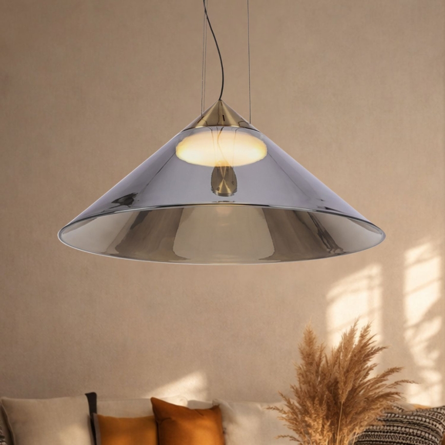 Lampadario a sospensione PRESTO 1xGX53/10W/230V Ø 50 cm oro/grigio fumé