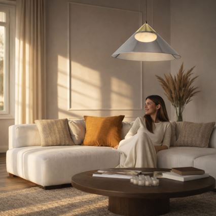 Lampadario a sospensione PRESTO 1xGX53/10W/230V Ø 50 cm oro/grigio fumé