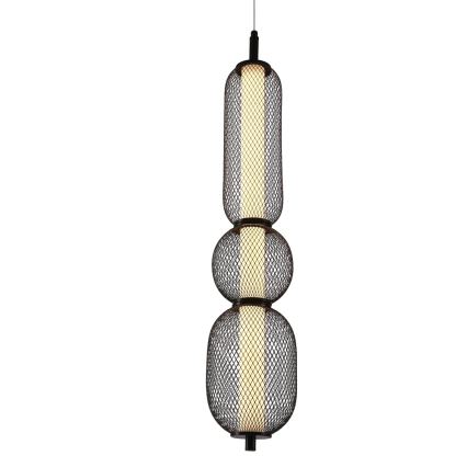 Lampadario a sospensione PUMA LED/15W/230V Ø 14 cm nero