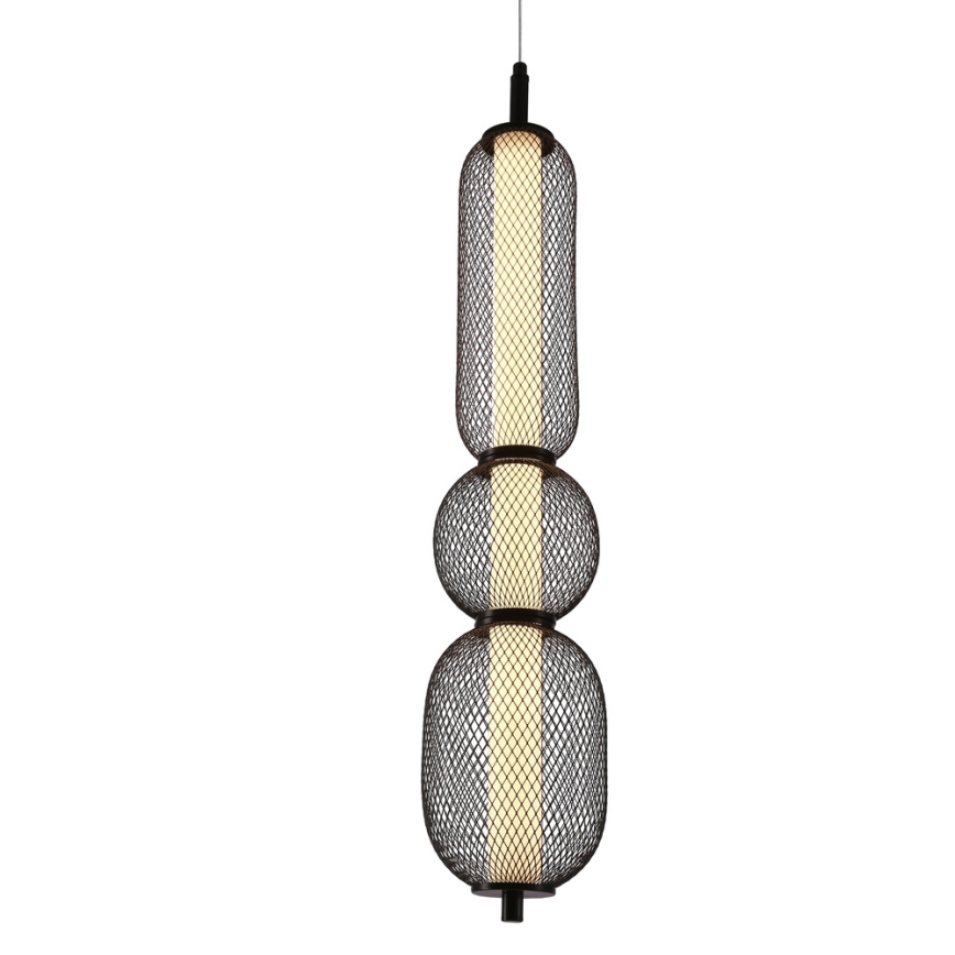 Lampadario a sospensione PUMA LED/15W/230V Ø 14 cm nero