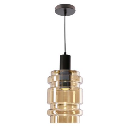Lampadario a sospensione RADON 1xE27/40W/230V beige fumoso