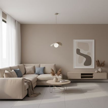 Lampadario a sospensione RITUAL 1xG9/8W/230V beige