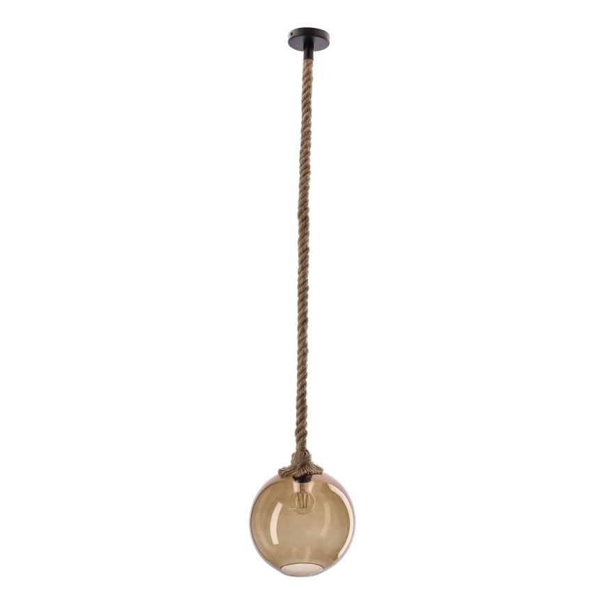Lampadario a sospensione SHEDON 1xE27/40W/230V grigio beige