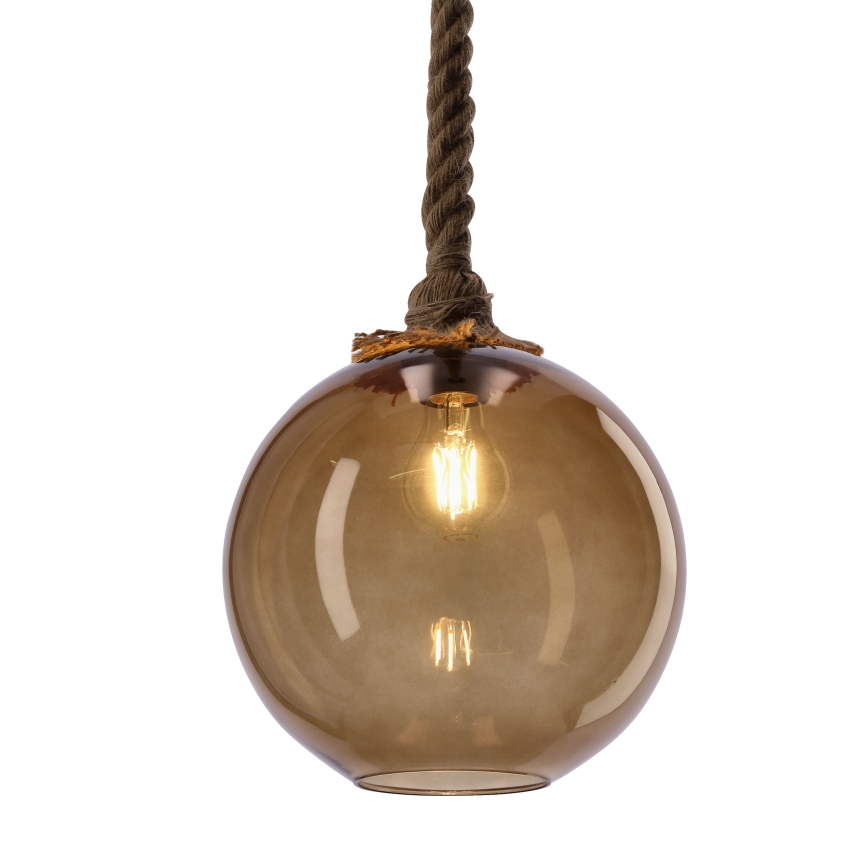 Lampadario a sospensione SHEDON 1xE27/40W/230V grigio beige