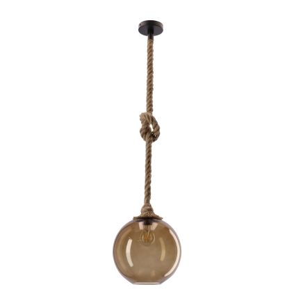 Lampadario a sospensione SHEDON 1xE27/40W/230V grigio beige