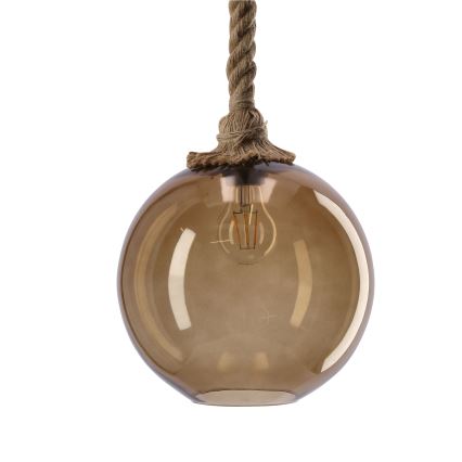 Lampadario a sospensione SHEDON 1xE27/40W/230V grigio beige
