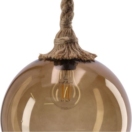 Lampadario a sospensione SHEDON 1xE27/40W/230V grigio beige
