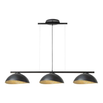 Lampadario a sospensione SOLAR 3xE27/60W/230V nero