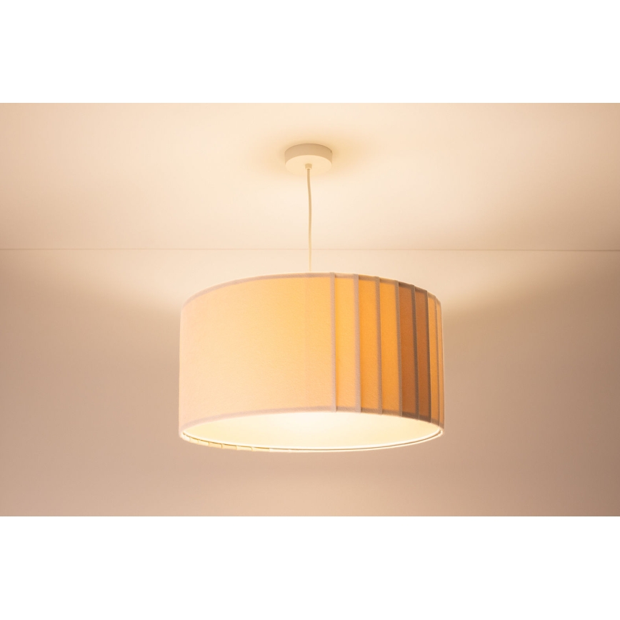Lampadario a sospensione STRIPES con cavo, 1xE27/60W/230V, Ø 40 cm, crema