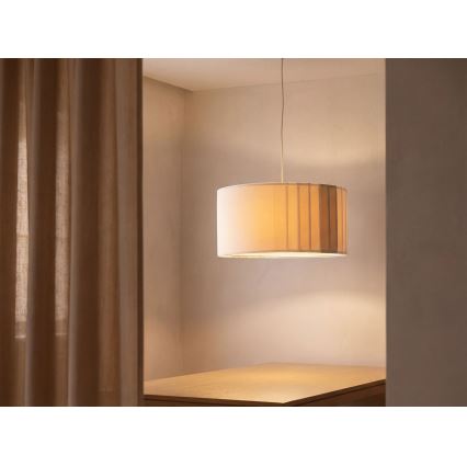 Lampadario a sospensione STRIPES con cavo, 1xE27/60W/230V, Ø 40 cm, crema