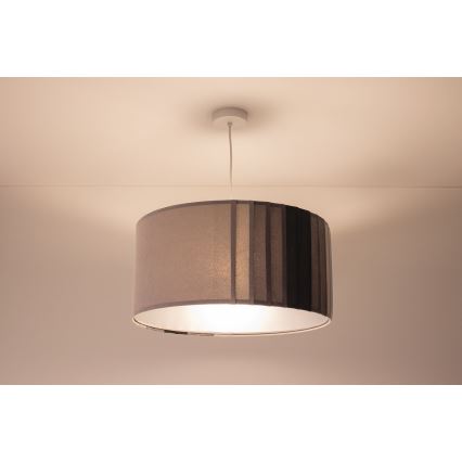 Lampadario a sospensione STRIPES con cavo 1xE27/60W/230V Ø 40 cm grigio