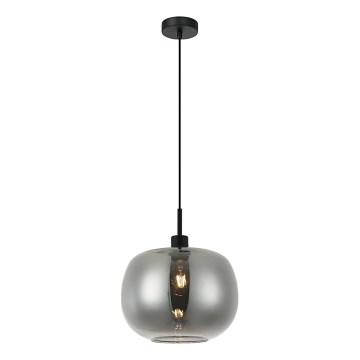 Lampadario a sospensione su cavo ALAN 1xE27/40W/230V nero fumé