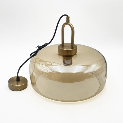 Lampadario a sospensione su cavo AMAYA 1xE27/15W/230V oro/beige fumé