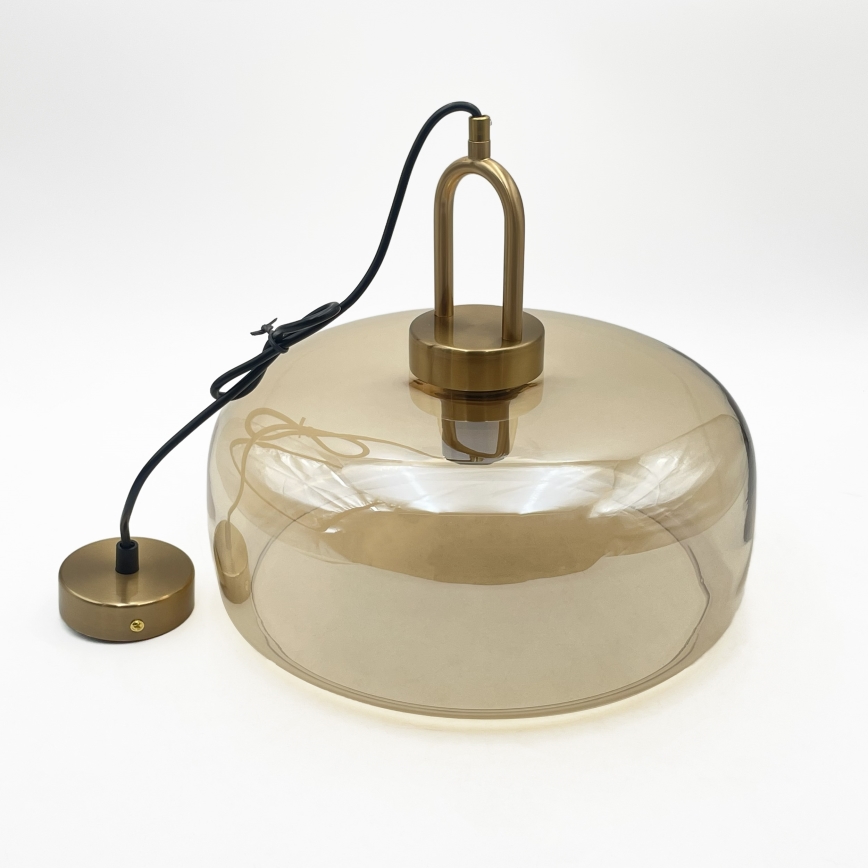 Lampadario a sospensione su cavo AMAYA 1xE27/15W/230V oro/beige fumé