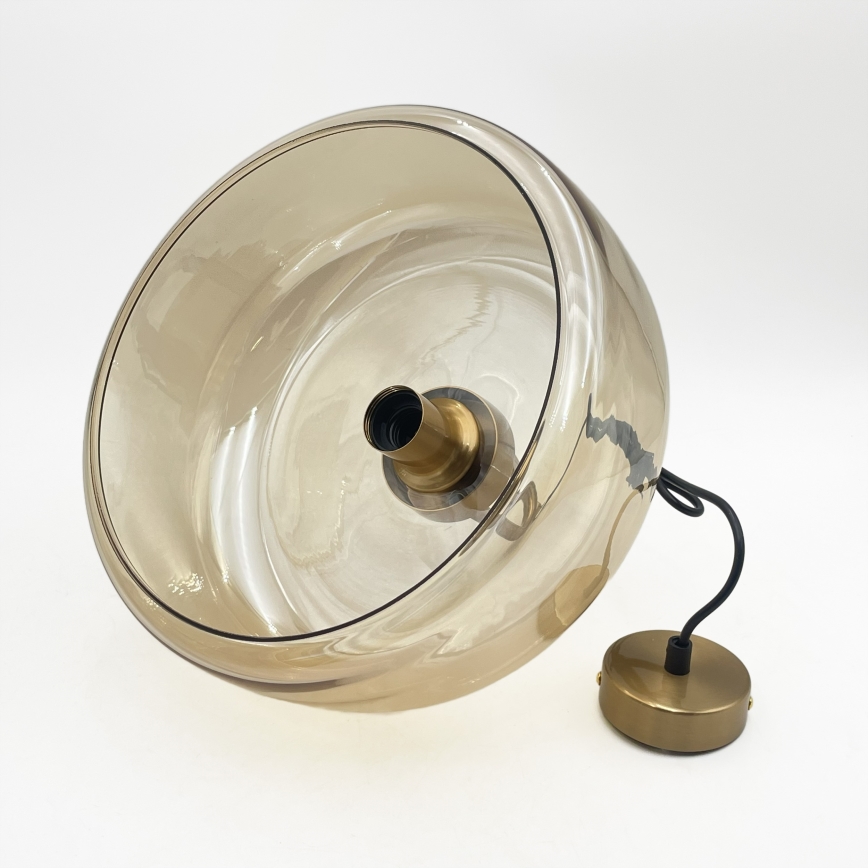 Lampadario a sospensione su cavo AMAYA 1xE27/15W/230V oro/beige fumé