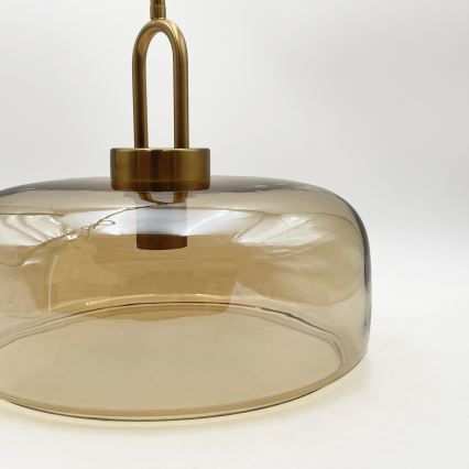 Lampadario a sospensione su cavo AMAYA 1xE27/15W/230V oro/beige fumé