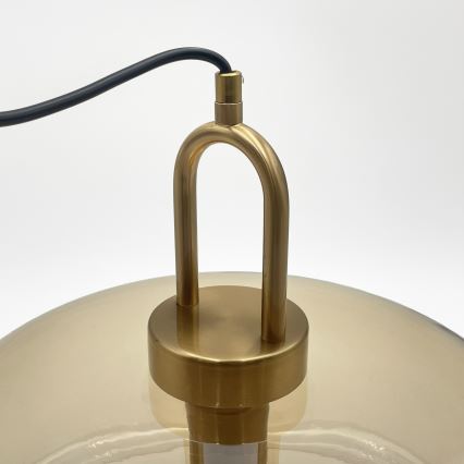 Lampadario a sospensione su cavo AMAYA 1xE27/15W/230V oro/beige fumé