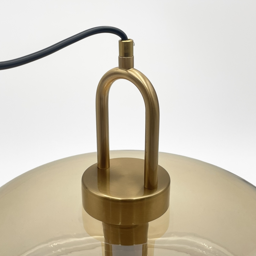 Lampadario a sospensione su cavo AMAYA 1xE27/15W/230V oro/beige fumé
