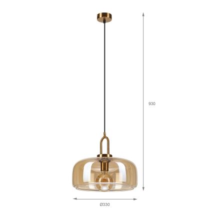 Lampadario a sospensione su cavo AMAYA 1xE27/15W/230V oro/beige fumé