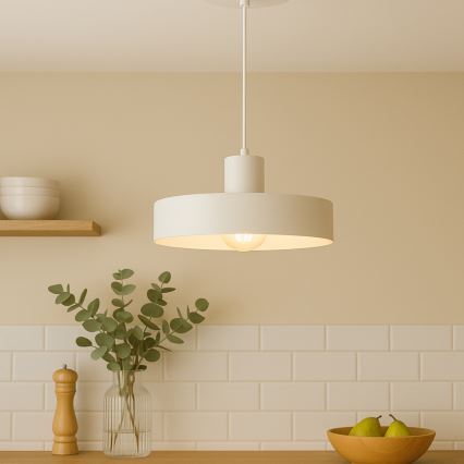 Lampadario a sospensione su cavo ARCANE 1xE27/60W/230V bianco