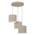 Lampadario a sospensione su cavo ARDEN 3xE27/15W/230V Ø 30 cm beige