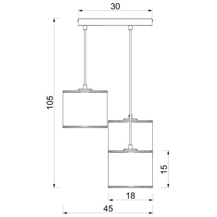 Lampadario a sospensione su cavo ARDEN 3xE27/15W/230V Ø 30 cm beige