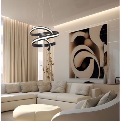 Lampadario a sospensione su cavo AREZIA LED/62W/230V, nero