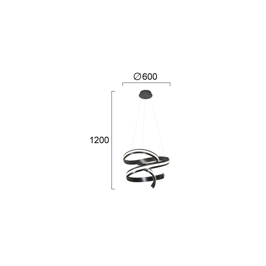 Lampadario a sospensione su cavo AREZIA LED/62W/230V, nero