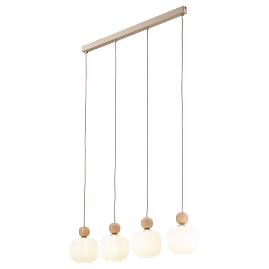 Lampadario a sospensione su cavo BALLO 4xE14/10W/230V beige