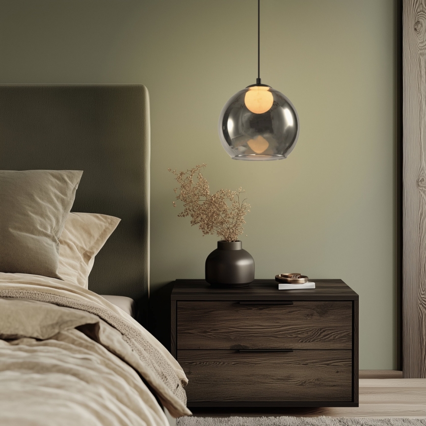 Lampadario a sospensione su cavo BRIN 1xG9/15W/230V nero fumé